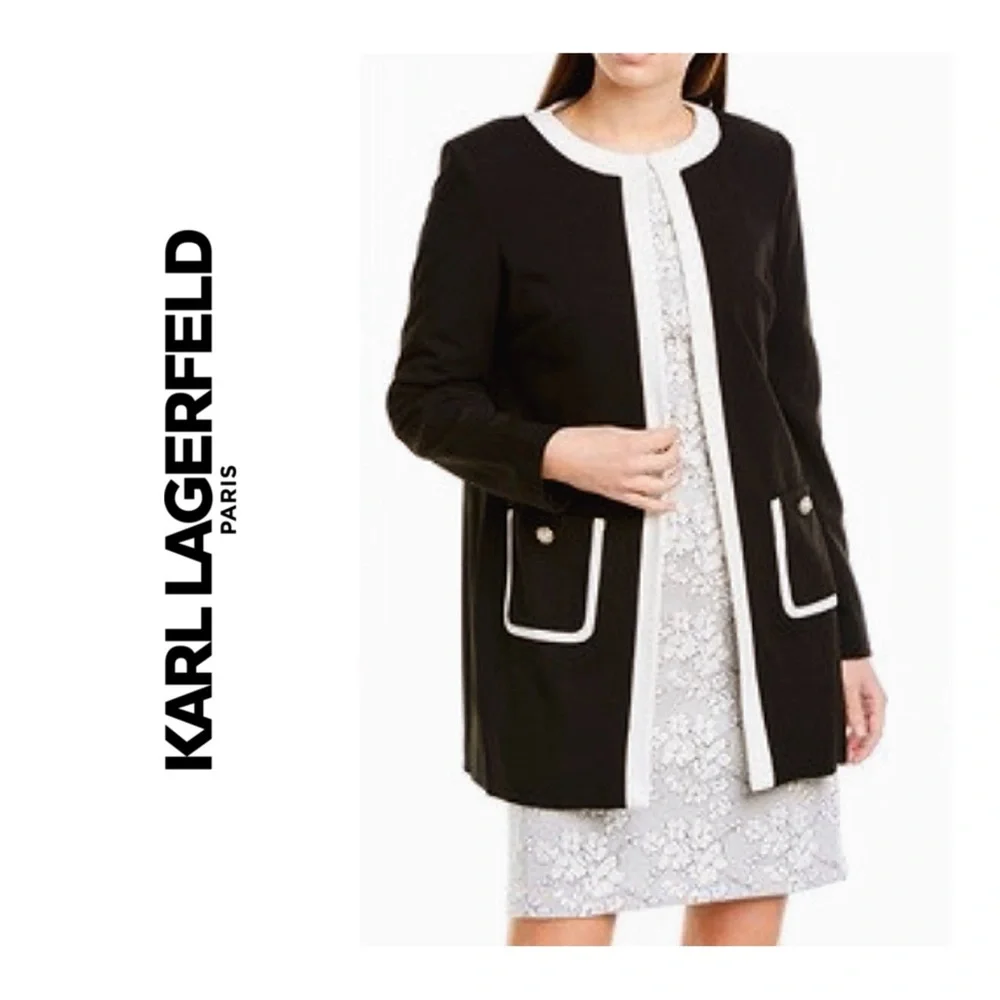 Karl Lagerfeld Contrast Trim Jacket - Picture 4 of 9